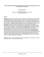 Taking a Regional Interdependence Treatment Approach for a Patient with Upper Quarter Pain and Dysfunction: A Case Study