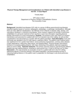 Physical Therapy Management and Considerations of a Patient with Interstitial Lung Disease in the ICU:  A Case Report