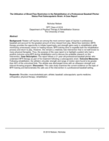 The Utilization of Blood Flow Restriction in the Rehabilitation of a Professional Baseball Pitcher Status Post Subscapularis Strain: A Case Report