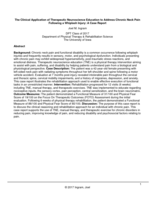 The Clinical Application of Therapeutic Neuroscience Education to Address Chronic Neck Pain Following a Whiplash Injury: A Case Report