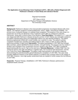 The Application of Lee Silverman Voice Treatment (LSVT) – BIG with a Patient Diagnosed with Parkinson’s Disease: A Case Study and Literature Review