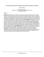 Locomotive Training for Motor-Incomplete SCI in the Sub-Acute Setting: A Case Study