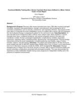 Functional Mobility Training after a Severe Traumatic Brain Injury Suffered in a Motor Vehicle Crash: A Case Report