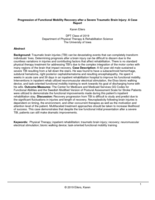 Progression of Functional Mobility Recovery after a Severe Traumatic Brain Injury: A Case Report