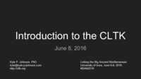 Introduction to the Classical Language Toolkit