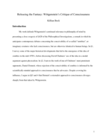 Releasing the Fantasy: Wittgenstein's Critique of Consciousness