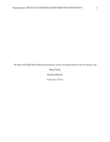 The Role of Weight-Based Rejection Sensitivity in the Association between Social Anxiety and Binge Eating