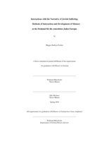 Interactions with the Narrative of Jewish Suffering: Methods of Interaction and Development of Memory at the Denkmal für die ermordeten Juden Europas