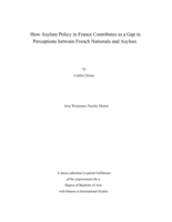 How Asylum Policy in France Contributes to a Gap in Perceptions between French Nationals and Asylees