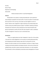 Political and Social Conflict in Local Deer Management