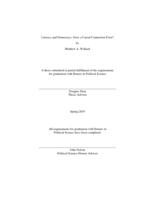 Literacy and Democracy: Does a Causal Connection Exist?