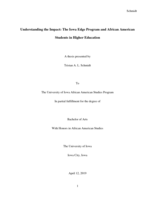 Understanding the Impact: The Iowa Edge Program and African American Students in Higher Education