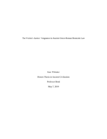 The Victim’s Justice: Vengeance in Ancient Greco-Roman Homicide Law
