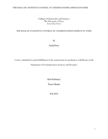 The Role of Cognitive Control in Understanding Speech in Noise