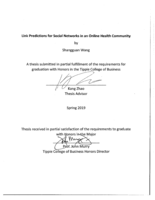 Link Predictions for Social Networks in an Online Health Community