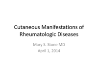 Cutaneous Manifestations of Rheumatologic Disease
