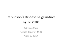 Parkinsons Disease in Primary Care