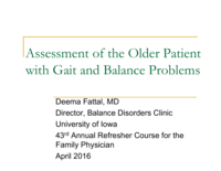 Assessment of the Older Patient with Gait and Balance Problems