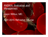 Anemia - Evaluation and Management