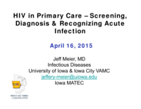 HIV in Primary Care: Screening, Diagnosis, and Recognizing Acute Infection