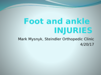 Foot and Ankle Injuries