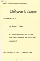 Indice de materias citadas en el diálogo de la lengua de Juan de Valdés