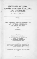 New data on the authorship of act I of the Comedia de Calisto y Melibea