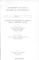 A study of hand motions used in small assembly work