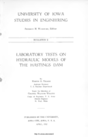 Laboratory tests on hydraulic models of the Hastings dam
