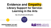 Evidence and Empathy: Library Support for Service - Learning in the Arts