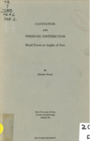 Cavitation and pressure distribution: head forms at angles of yaw