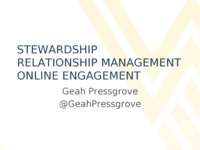 Stewardship Relationship Management Online Engagement