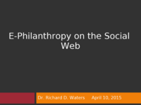 E-Philanthropy on the Social Web