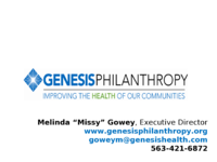 Genesis Philanthropy: Improving the Health of Our Communities