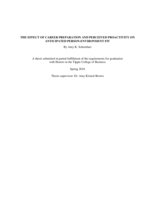 The Effect of Career Preparationand Perceived Proactivity on Anticipated Person-Environment Fit