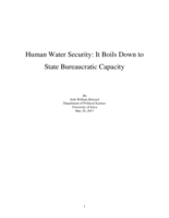 Human Water Security: It Boils Down to State Bureaucratic Capacity