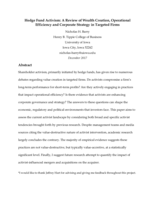 Hedge Fund Activism: A Review of Wealth Creation, Operational Efficiency and Corporate Strategy in Targeted Firms