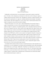 Sewing and Reminiscence