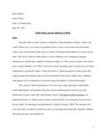 Public Policy and the Influence it Holds