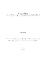 Breaking the Silence: Women’s Stories as Agents of Change for Abortion Rights in Ireland