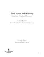 Food, Power, and Hierarchy: A Case Study of King Louis XIV in France