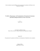 To Kill a Stereotype: An Examination of Canonical Literature and Racial Representation in the Classroom