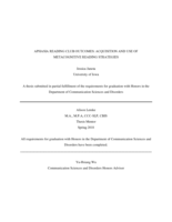 Aphasia Reading Club Outcomes: Acquisition and Use of Metacognitive Reading Strategies