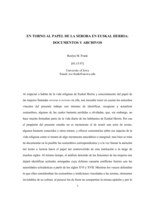 En Torno Al Papel de la Serora en Euskal Herria: Documentos y Archivos