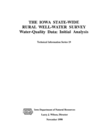 The Iowa state-wide rural well-water survey water-quality data: initial analysis