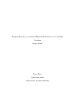 Therapeutic Recreation as an Alternative Mental Health Treatment in Local and Global Corrections