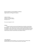 National Identity and Xenophobia in Russia: Opportunities for Regional Analysis