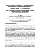 The Comprehensive Statistical Database of Multilateral Treaties (CSDMT) Project