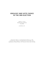 Ideology and Vote Choice in the 2004 Election