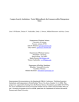 Complex Security Institutions: Nested Bilateralism in the Commonwealth of Independent States